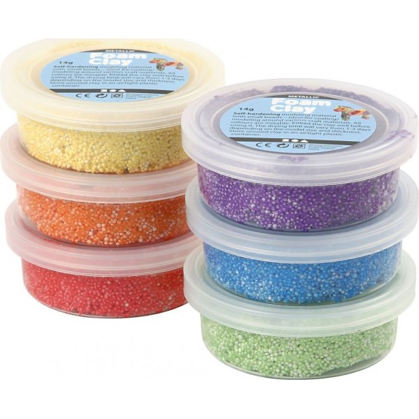 Foam Clay - krachtige kleuren - metallic 6 x 14 gr