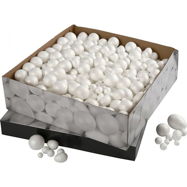 Piepschuim Ballen en Eieren - wit - 550 st