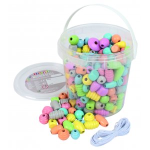 Houten kralen in emmer pastel - 250 g Houten kralen in emmer pastel - 250 g