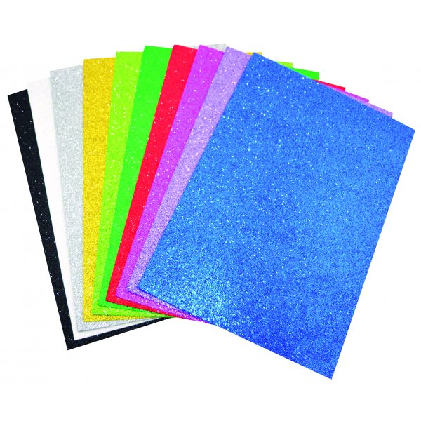 Decoratief rubber - Zachte vellen 10 stuks glitter Decoratief rubber - Zachte vellen 10 stuks glitter