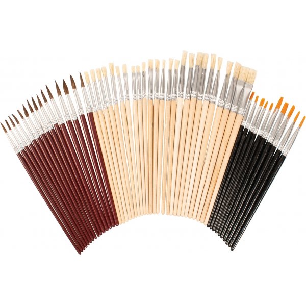 Penselenset rond - plat en dun - 50 st