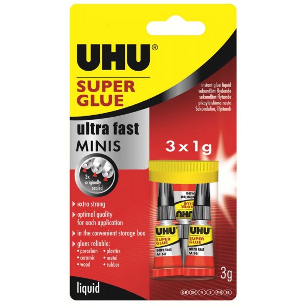 Superlijm Mini 3st UHU - 1g