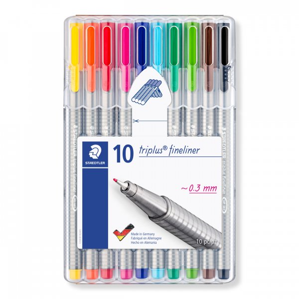 Fineliners Triplus 0,3 mm - 10 stiften