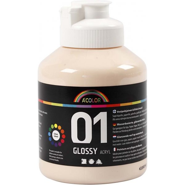 Schoolverf - Acryl - ivoor - glanzend - 500 ml Schoolverf - Acryl - ivoor - glanzend - 500 ml