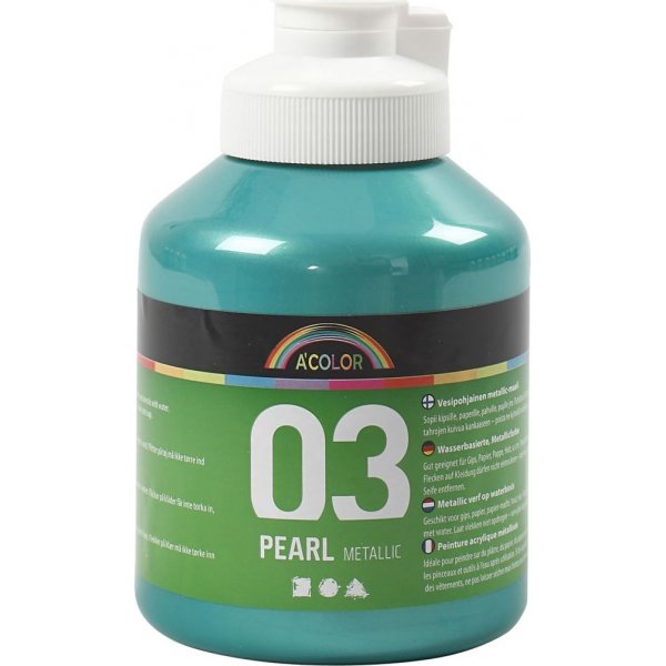 Schoolverf Acryl - Metallic - groen - metallic - 500 ml