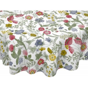 Wasdoek rond - Hilda wit/rood Wasdoek rond - Hilda wit/rood