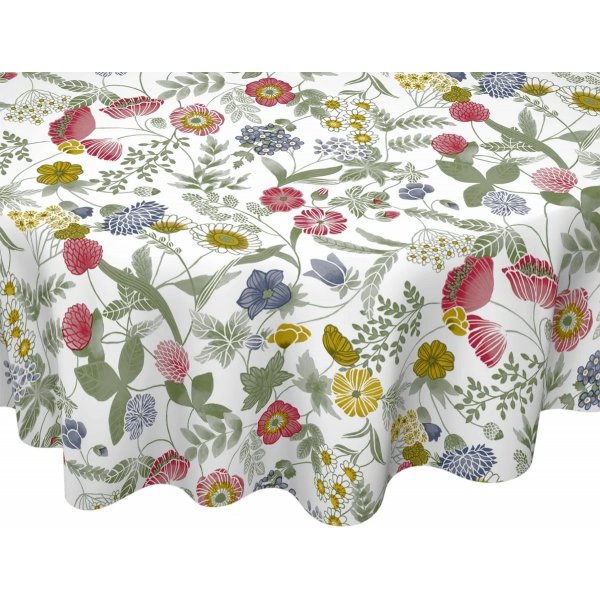 Wasdoek rond - Hilda wit/rood Wasdoek rond - Hilda wit/rood
