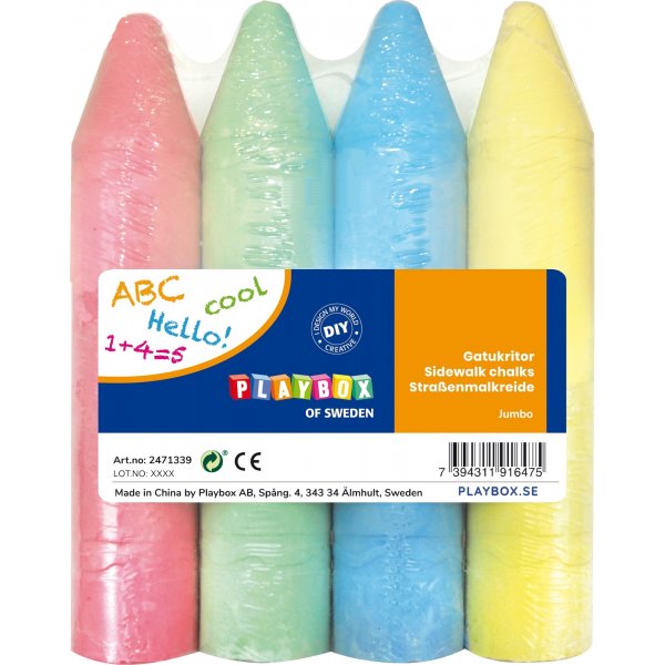 Straatkrijtjes jumbo - 4 st
