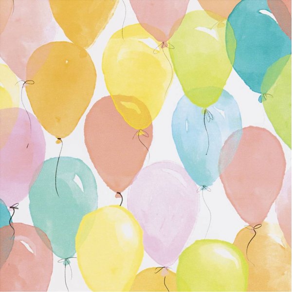 Cadeaupapier - pastelkleuren - Ballonnen - 100 m