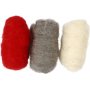Gekaarde Wol - rood/wit harmonie - 3 x 10 gr