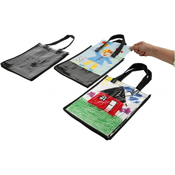 Tas met kunststof voorkant - zwart Tas met kunststof voorkant - zwart