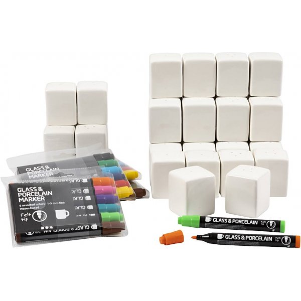 Klaslokaalset met peper- en zoutstrooiers Klaslokaalset met peper- en zoutstrooiers