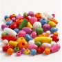 Houten kralen - medium - gemengde kleuren en maten - 400 ml