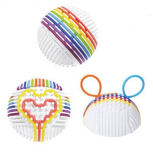 Activiteitenbal met fidgetband Ø 11 cm siliconen - 16 stuks Activiteitenbal met fidgetband Ø 11 cm siliconen - 16 stuks
