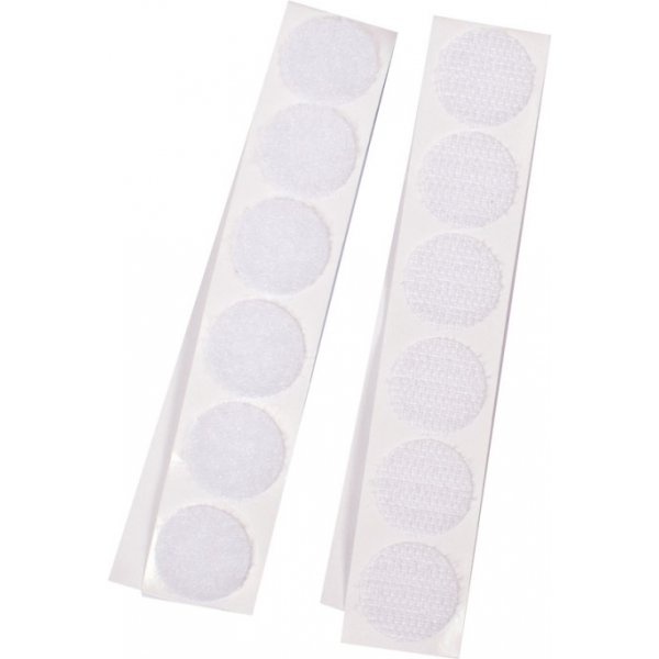 Klittenband rond wit 20 mm 12 sets zelfklevend