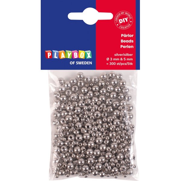 Zilverkleurige kralen 300 st