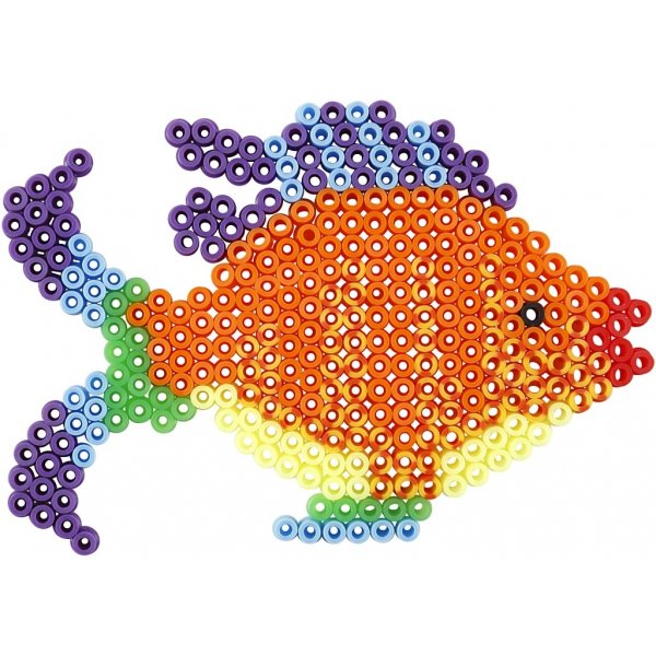 Parelbordjes - eend - olifant - giraffe - beer - paard en vis - 6 st Parelbordjes - eend - olifant - giraffe - beer - paard en vis - 6 st