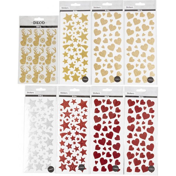 Glitterstickers - 8 vellen Glitterstickers - 8 vellen