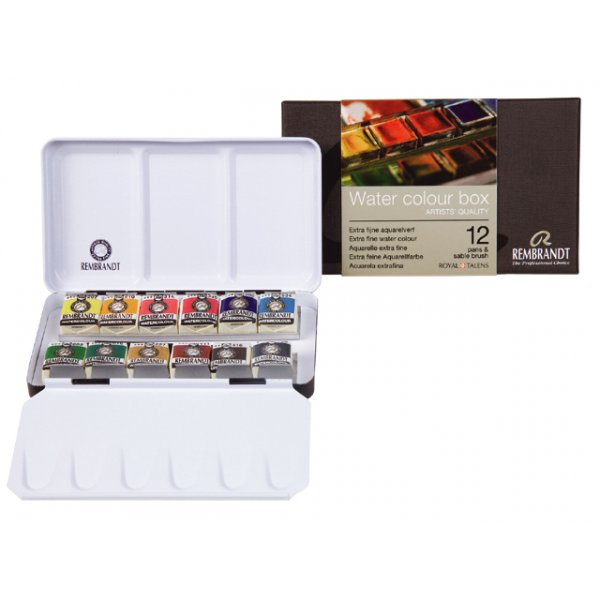 Rembrandt aquarelset (12 kleuren 1/2 kopje)