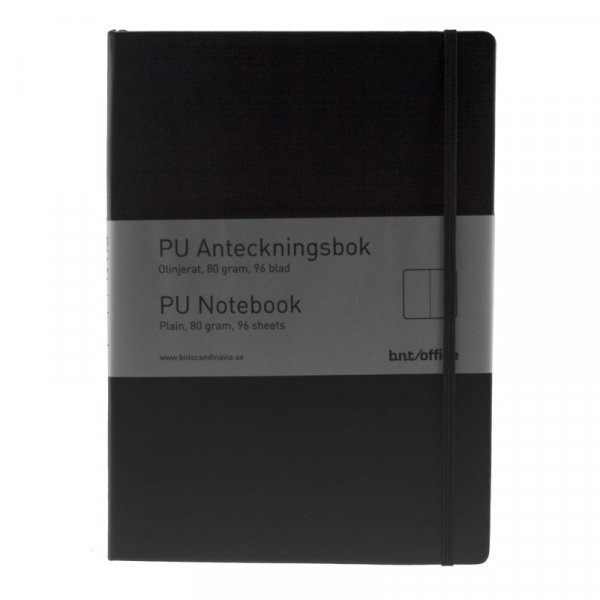 Notitieboek PU Ongevoerd Zwart