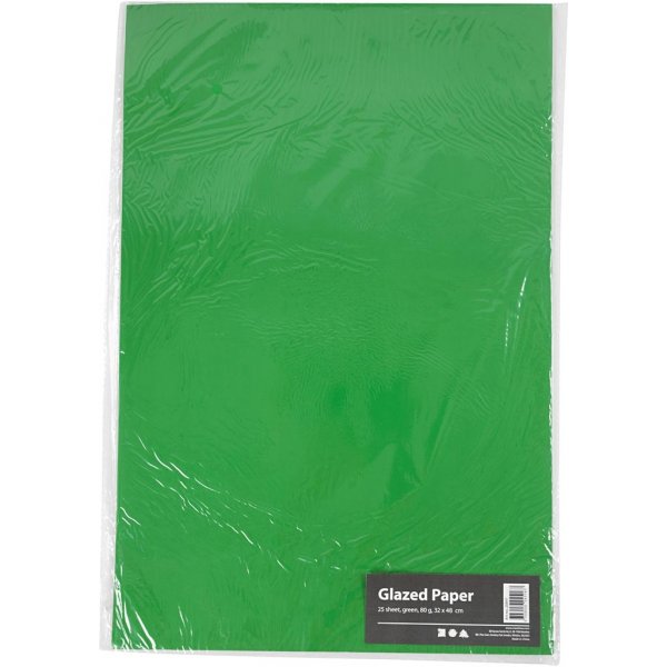 Glanzend papier - groen - 25 vellen