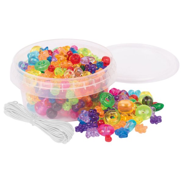 Parels in potje - Transparant mix - 180 st