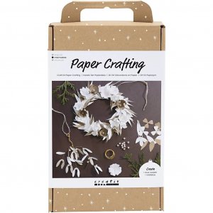 DIY-pakket - Kerstkrans en maretak in wit karton DIY-pakket - Kerstkrans en maretak in wit karton