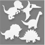 TeACH Me kartonnen figuren - Dinosaurussen - wit - 16 st
