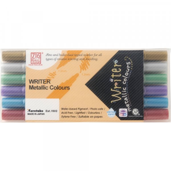 Schrijfset Metallic Writer - 6 pennen