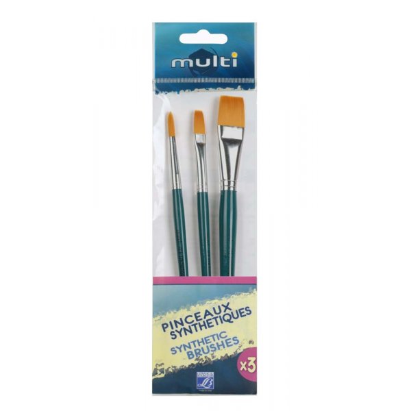 Penselenset Kunststof "Hobby Multi" L&B - 3 Penselen