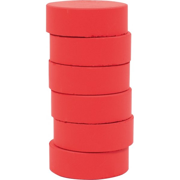 Kleur pucks 55-57 mm - rood - 6 st