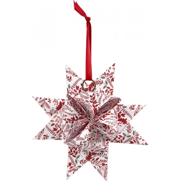 Sterstroken - rood - wit - Ø6,5+11,5 cm, 48 stroken Sterstroken - rood - wit - Ø6,5+11,5 cm, 48 stroken