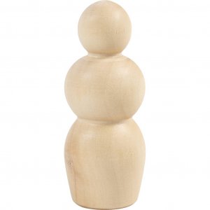 Houten figuurtje in zandlopervorm, 7,5 cm, 5 stuks