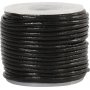 Leren koord - zwart - 1 mm - 10 m