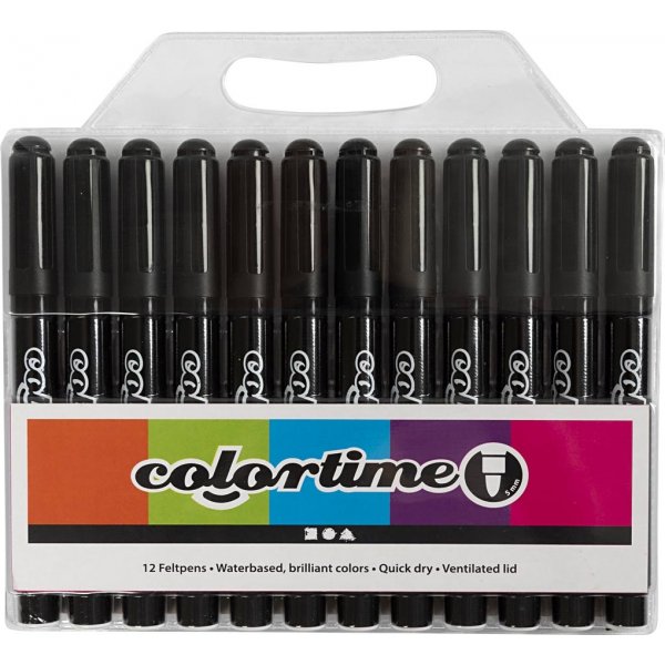 Colortime potloden - zwart - 5 mm - 12 st Colortime potloden - zwart - 5 mm - 12 st