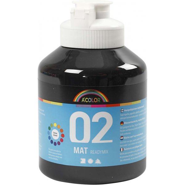 Schoolverf - Acryl - zwart - mat - 500 ml Schoolverf - Acryl - zwart - mat - 500 ml