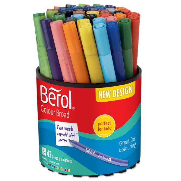Vezelpen Berol - Kleur Breed - 42 pennen