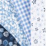 Patchworkstof - blauw - 4 st