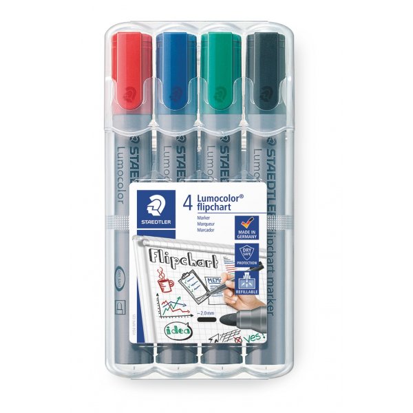 Flipchartpen 2 mm - 4 pennen