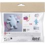 Mini DIY Kit Naaien, gemengde kleuren, Viltmonster
