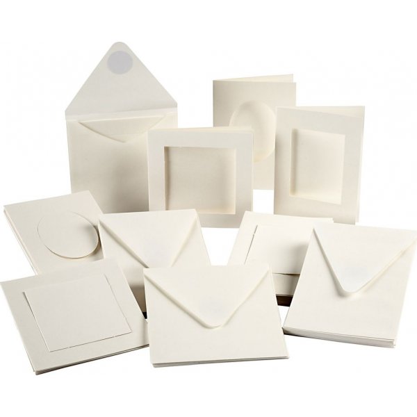 Passepartoutkaart - gebroken wit - Inhoud kan variren - 50 sets