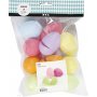Kunststof ei - 2-delig - pastelkleuren - H6 cm - 12 st