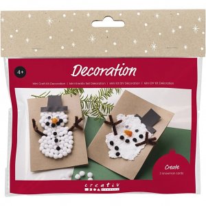 Mini DIY-kit - Kerstkaart met sneeuwpoppen Mini DIY-kit - Kerstkaart met sneeuwpoppen