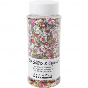 Biologisch afbreekbare glitter en pailletten 140 ml - Gemengde kleuren Biologisch afbreekbare glitter en pailletten 140 ml - Gemengde kleuren