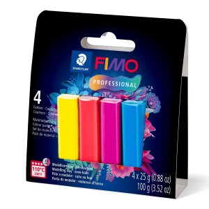 Ovenhardende boetseerklei set FIMO professional true colours 100 g - 4 kleuren Ovenhardende boetseerklei set FIMO professional true colours 100 g - 4 kleuren
