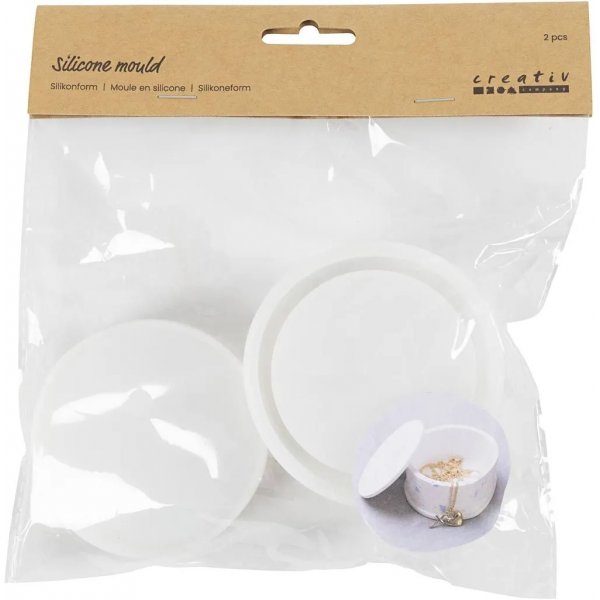 Siliconen mal, mat transparant, Pot met deksel