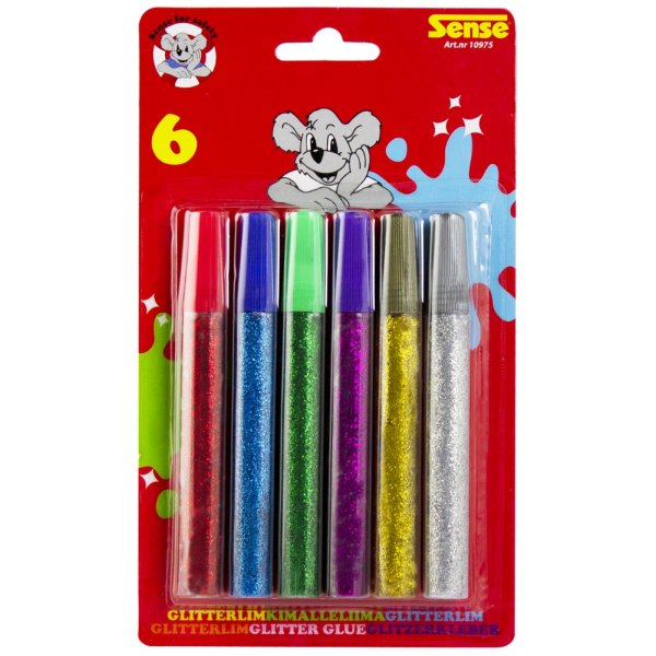 Glitterlijm Sense - 6 kleuren Glitterlijm Sense - 6 kleuren