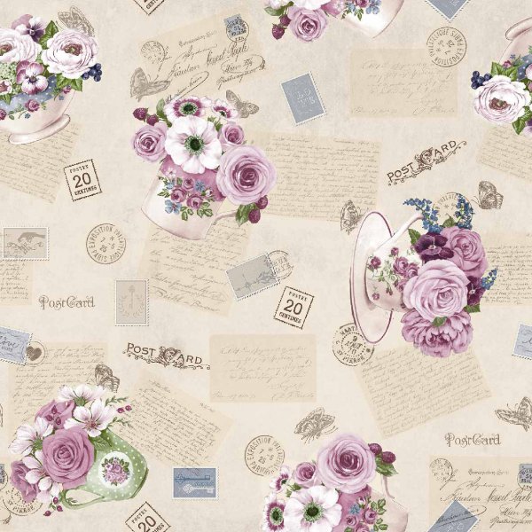 Dekzeil PVC Bloemen/Letters - Roze