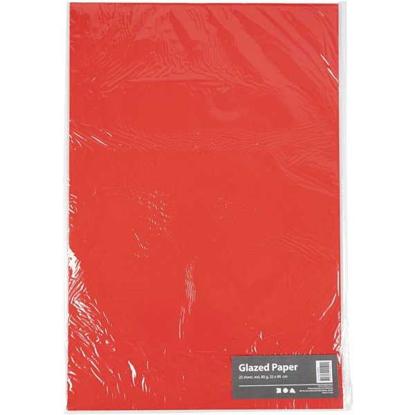 Glanzend papier - rood - 25 vellen Glanzend papier - rood - 25 vellen