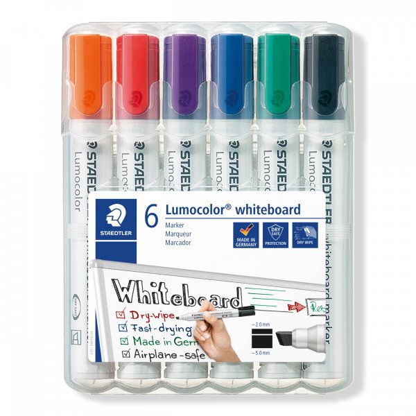 Whiteboardpen Lumocolor 2-5 mm - 6 stiften
